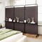 3-Panel Folding Room Divider with 3 Metal Shelves and Lockable Wheels
